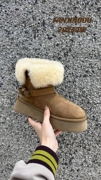 皮毛一体雪地靴东北保暖棉鞋2023羊毛，短靴厚底洋气短靴欧货面包鞋