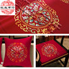 新中式数码喷绘仿真丝印花绸缎面料红木沙发抱枕坐垫装饰布布料