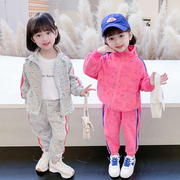 儿童休闲开衫套装春秋季2022韩版幼儿园女童宝宝运动服两件套