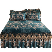 欧式夹棉水晶绒床裙床罩单件珊瑚绒床单加厚1.8x2.0x2.2m床套冬季
