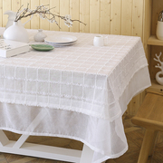 摄影背景布欧式(布，欧式)现代简约白色蕾丝，镂空桌布长方形茶几餐桌台布盖布