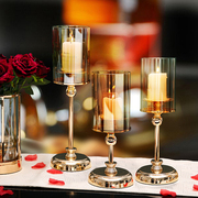 欧式蜡烛台摆件轻奢浪漫烛光晚餐，道具气氛布置用品，北欧西餐桌家用