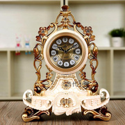 丽盛钟表欧式客厅座钟创意复古现代钟表书桌，简约台钟个性石英钟表