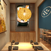新中式麻球吊灯创意饭店服装店橱窗餐厅卡座商用藤球圆球形装饰灯