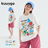 KUUYOO儿童花园系列印花短袖夏季凉感抑菌中大童撞色压线上衣T恤