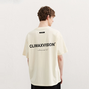 CLIMAX VISION多色基础logo字母印花T恤短袖休闲宽松男女同款tee