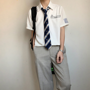 niki原创优蔻中学部原创刺绣，jkdk制服学院，风夏季短袖情侣衬衫