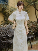 中国风新式旗袍改良版年轻少女复古2023夏季气质优雅刺绣连衣裙子