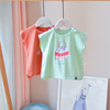 棉花tang~0-1-24岁女婴儿宝宝无袖，纯棉弹力t恤小童体恤衫可爱舒适