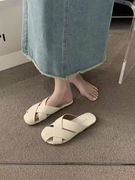 包头半拖鞋女夏季外穿2024年韩版法式复古仙女风休闲平底凉拖