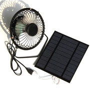 2.5w5v太阳能板风扇4寸太阳能风扇可以充手机移动电源3.7v电池