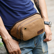 包包男士手机腰包大容量运动胸包户外休闲帆布包多功能斜挎包男包