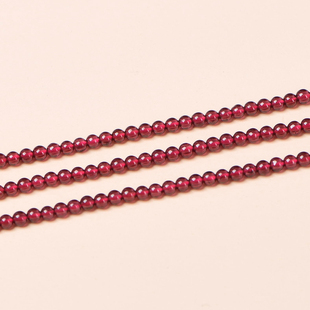 天然酒红石榴石散珠子diy水晶，饰品材料小颗粒串珠2.3mm