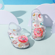 女童凉鞋果冻鞋夏季儿童软底鞋宝宝水晶，沙滩鞋小女孩水果洞洞鞋