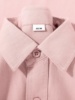 100%棉衬衣2024年春装，夏季粉色纯棉长袖衬衫，女法式上衣外套