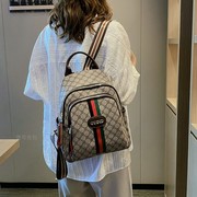 双肩包女包(包女包)2024韩版时尚休闲书包，大容量软皮网红女士单肩背包