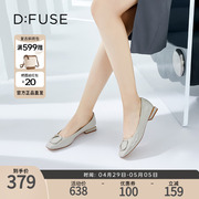 DFuse迪芙斯方头低跟浅口单鞋女时尚高级漆面牛皮女鞋DF33111004