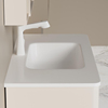 奶油风浴室柜卫生间洗脸盆洗手盆，一体式陶瓷组合洗漱吊柜式洗面台