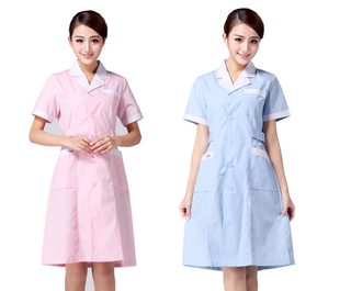 南丁格尔粉色蓝色护士服夏装，短袖环保面料，药店工作服nx-6