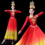 新疆服装成人开场舞大摆裙维吾尔舞蹈演出服民族现代舞台表演服女