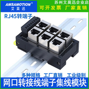 RJ45网口转端子台8pin接线端子水晶头RJ45插座转接板以太网集线器