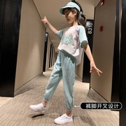 女童夏装套装2023中大童女装洋气运动儿童装夏季女孩衣服13岁