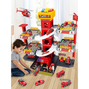 轨道车停车场玩具车合金小汽车套装消防3-4岁儿童6益智男孩工程车