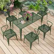 美式铁艺户外桌椅组合室外露天花园小桌椅，简约庭院阳台户外桌椅