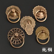 纯铜中式大门拉手老式古建庭院木门把手复古圆形拉环拉手仿古门环