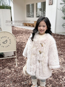 女童环保皮草外套，2023冬季洋气韩系童装宝宝，冬装毛毛大衣网红