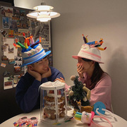 派对生日帽子彩色蜡烛蛋糕帽字母帽韩风网红ins创意搞怪拍照道具