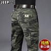 jeep吉普迷彩工装裤男2024春秋直筒，美式纯棉休闲裤多口袋弹力