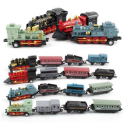 外贸仿真复古蒸汽小火车，回力车合金儿童车火车模型玩具摆件
