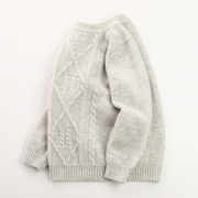 康赛妮男童100%纯山羊绒针织衫女童宝宝毛衣儿童羊绒衫秋冬款加厚