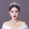 新娘项链耳环二件套韩式礼服锁骨链结婚水钻婚纱配饰品