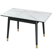 岩板伸缩餐桌g小户型实木可折叠饭桌意式轻奢带电磁炉多功能饭厅