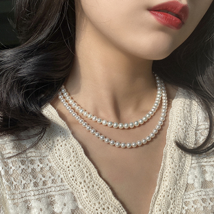 美国14k包金施家珍珠天然珍珠，项链法式高级感轻奢小众气质锁骨链