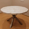 意大利baxter石材天然大理石餐桌家用桌圆餐桌大理石转盘大圆桌