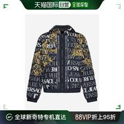 香港直邮versace范思哲男士夹克，外套拼色徽标，字母印花连帽拉链