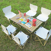 户外露营野餐折叠桌，便携式野营桌椅套装蛋卷桌，铝合金烧烤摆摊野炊