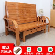 沙发床客厅多功能两用小户型，双人1.8米单人，1.2经济型实木折叠凉床