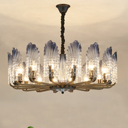 客厅水晶轻奢吊灯现代简约大气，饭店别墅创意玻璃餐厅led灯饰