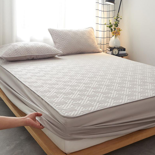 纯棉床笠单件夹棉加厚席梦思床垫保护罩，防滑固定防尘床套床罩定制