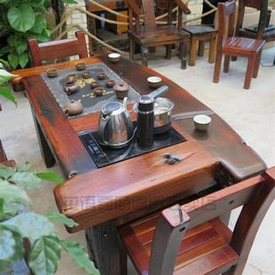 奉愈老船木茶桌古船，木老船木泡茶桌椅组合中式家用实木茶几