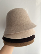 品质澳洲羊毛呢盆帽简约气质，礼帽女时尚，复古渔夫帽文艺百搭帽秋冬