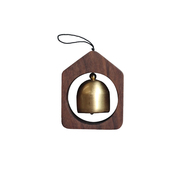 风铃挂饰门铃铛挂件纯铜撞铃入户进门提醒吸门式木质冰箱贴