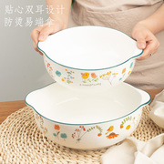 田园风2022双耳汤碗家用陶瓷防烫拉面碗餐具汤面条碗汤盆餐具