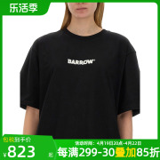 BARROW女装个性潮流黑色小众印花图案T恤短袖上衣S4BWUATH142