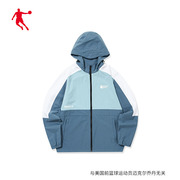 中国乔丹运动服男士风衣，春季薄款连帽防风外套，休闲户外夹克
