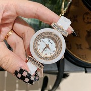  蒂米妮表带潮流韩版白色士手表表盘女时尚陶瓷石英国产腕表
